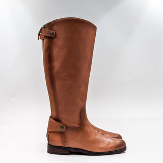 Sam Edelman Women Mikala2 Brown Leather Round Zip Toe Lug Riding Boots size 9