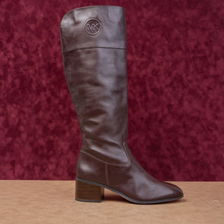 Michael Kors Women Dylyn MK Logo Leather Maroon Fashion Boho Boots sz 11