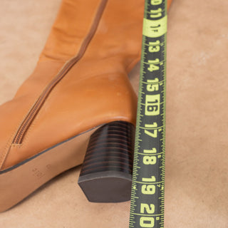 Joie Women Racquel Caramel Leather Zip Riding Fashion Knee Boots sz 10US
