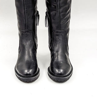 27 Edit by Naturalizer Wmn Cayce Black Leather Buckle Riding Biker Boots Sz 6