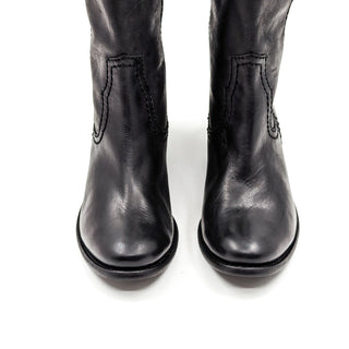 Fossil Women Black Leather Cowboy Western Festival Boots size 5.5