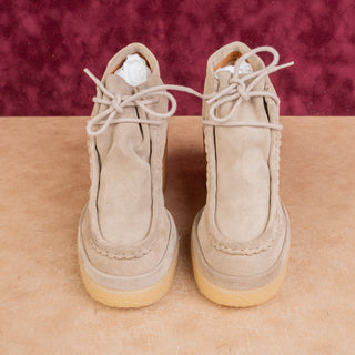 Chloe Women Taupe Suede Lace-up Platform Block Heel Fashion Boots 7.5US EUR38