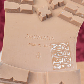 Aquatalia Women Helana Weatherproof Brown Suede Faux Fur Narrow Slim Boots sz 8