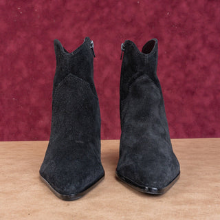 Bernardo Studio Women Black Suede Zip Western Cowboy Ankle Fashion Boots sz 9