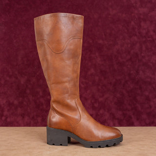 Born Women Gabriella Brown Leather Comfy Heel Riding Western Knee Boots sz 8.5