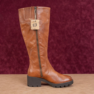 Born Women Gabriella Brown Leather Comfy Heel Riding Western Knee Boots sz 8.5
