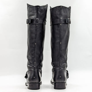 Dolce Vita Women Lucianna Black Leather Vintage Retro Riding Moto Knee Boots 8.5