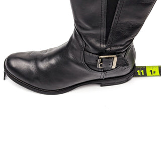 Timberland Women HIll Black Leather Elastic Buckle Riding Knee Boots sz 8