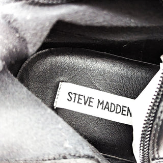 Steve Madden Women Astor Black Vegan Leather Festival Platform Boots size 9