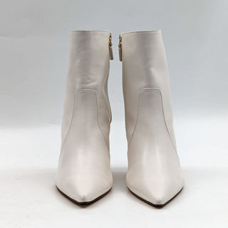 Stuart Weitzman Women Stuart 85 Stretch Vanilla Leather Stiletto Boots size 7.5