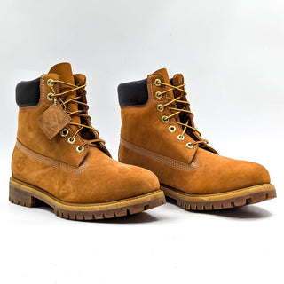 Timberland Men 10061 Wheat Nutbuck Waterproof Leather Ankle Boots Sz 9.5