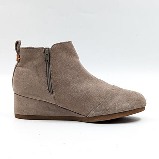 Toms Women Kelsey Sand Wedge Elastic Suede Booties size 5.5