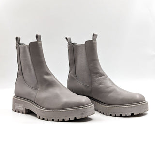 Sam Edelman Women Laguna Grey Leather Comfortable Chelsea Suede Boots size 11