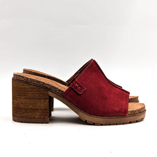 Zodiac Women Lissa Red Suede Slide Heeled Platform Sandals size 9.5