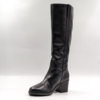 Marc Fisher Women Hydria Black Leather Western Pull Tabs Boots size 7