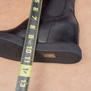 AGL Women Black Leather Slip-on Wedge Fashion Ankle Boots sz 10.5US EUR41