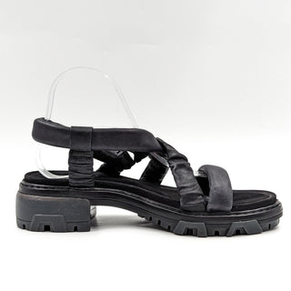 Rag & Bone Women Shane Black Leather Hiking Buckle Sandals size 9US EUR 39.5