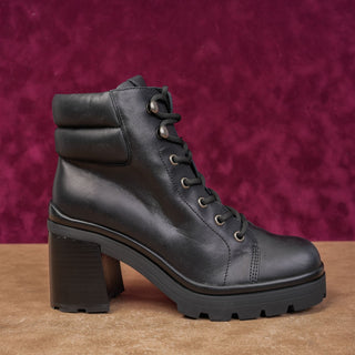 Jeffrey Campbell Wmn Hik Black Leather Festival Platform Combat Boots sz 7