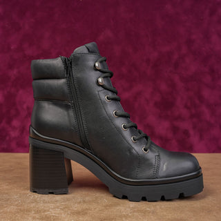 Jeffrey Campbell Wmn Hik Black Leather Festival Platform Combat Boots sz 7