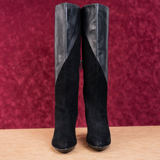 Aquatalia Women Rayne Black Dual Suede Leather Knee High Boots size 9.5M