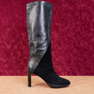 Aquatalia Women Rayne Black Dual Suede Leather Knee High Boots size 9.5M