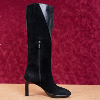 Aquatalia Women Rayne Black Dual Suede Leather Knee High Boots size 9.5M