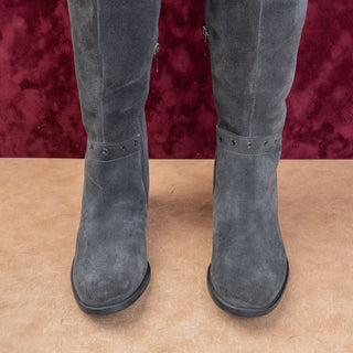 Vince Camuto Women Grey Suede Studded OTK Fashion Night Boots 7.5US EUR37.5