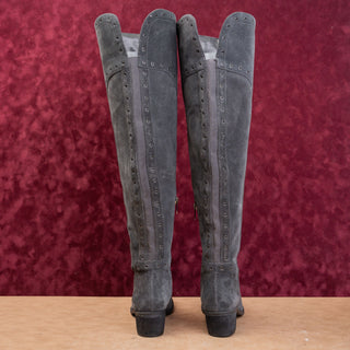 Vince Camuto Women Grey Suede Studded OTK Fashion Night Boots 7.5US EUR37.5