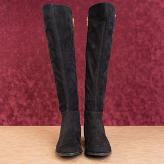 Michael Kors Women Black Fabric Vegan MK Logo OTK Fashion Boots sz 7