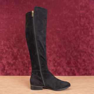 Michael Kors Women Black Fabric Vegan MK Logo OTK Fashion Boots sz 7