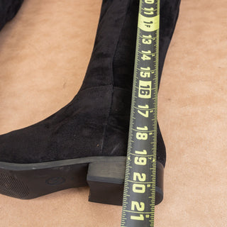 Michael Kors Women Black Fabric Vegan MK Logo OTK Fashion Boots sz 7