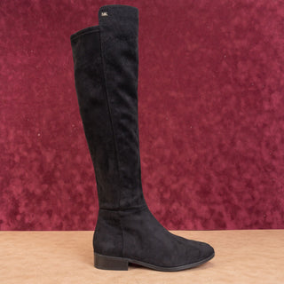 Michael Kors Women Black Fabric Vegan MK Logo OTK Fashion Boots sz 7