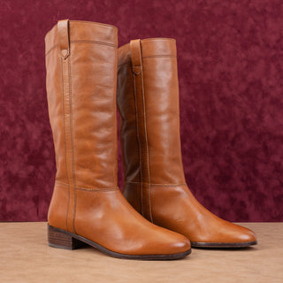 Veronica Beard Women Dwyer Hazelwood Leather Western Riding Knee Boots sz 9