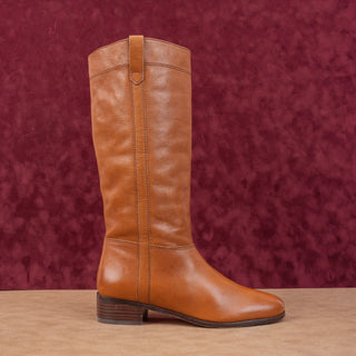 Veronica Beard Women Dwyer Hazelwood Leather Western Riding Knee Boots sz 9