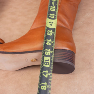 Veronica Beard Women Dwyer Hazelwood Leather Western Riding Knee Boots sz 9