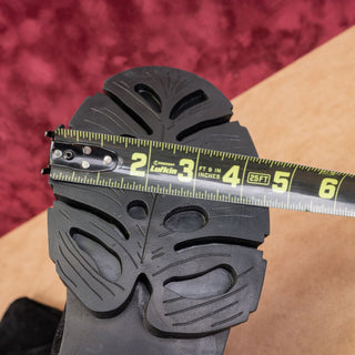 Farm Rio Women Festival Party Platform Black Fabric Retro Zip Knee Boots sz 8.5