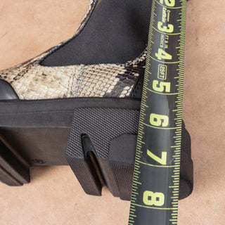 Ganni Women Chelsea Platform Cleated Lug Snake Print Leather Boots Sz 6US EUR37