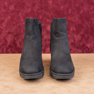 Paul Green Women Half Dressy Office Black Suede Heeled Ankle Boots 10US 7.5AUS