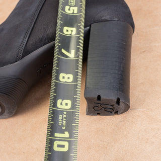 Paul Green Women Half Dressy Office Black Suede Heeled Ankle Boots 10US 7.5AUS