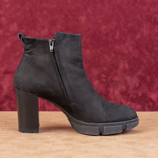 Paul Green Women Half Dressy Office Black Suede Heeled Ankle Boots 10US 7.5AUS