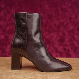 Veronica Beard Cera Ankle Boots Womens 9 Dark Brown Leather Office Zip Heel