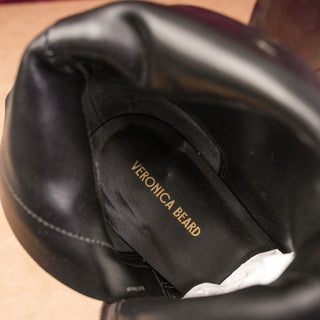 Veronica Beard Cera Ankle Boots Womens 9 Dark Brown Leather Office Zip Heel