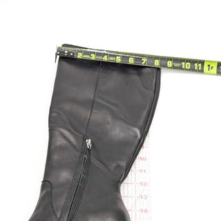 Dolce Vita Women Flin Black Leather Dress Office Square Toe Zip Knee Boots size 10