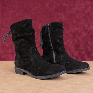 Sofft Women Sharnell Low Distress Black Suede Back Lace-up Mid Calf boots sz 7
