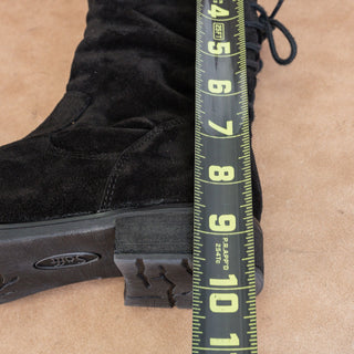 Sofft Women Sharnell Low Distress Black Suede Back Lace-up Mid Calf boots sz 7