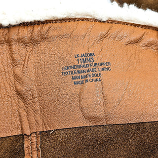 Lucky Brand Women Jacoba Tan Leather Faux Fur Lug Winter Boots size 11 EUR43