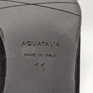 Aquatalia Women Ulyssa Water Resistant Black Suede Wedge Boots Size 11