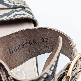 AGL Women Snake Embossed Leather Platform Strappy Sandals EUR 37 US 7