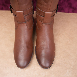Naturalizer Women Rory Dark Brown Leather Wide Calf Riding Equestrian Boots sz 6