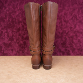 Naturalizer Women Rory Dark Brown Leather Wide Calf Riding Equestrian Boots sz 6